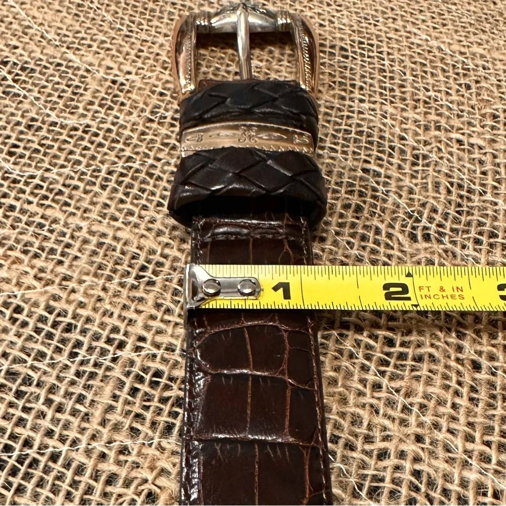 Brighton Small Belt Silver Buckle‎ Alligator stamped texture Excellent Condition